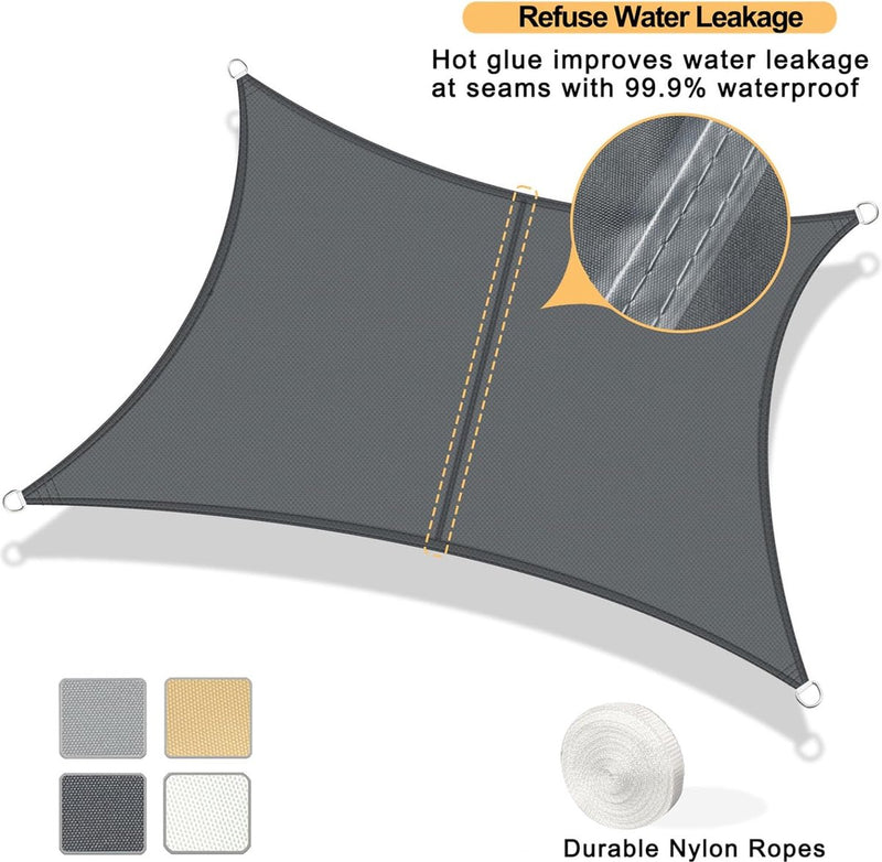 Awning Water-Repellent Rectangular 2.5 x 3 m, Sun Protection Impregnated PES Polyester with UV Protection for Patio, Balcony and Garden, Anthracite