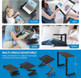 Laptoptafel voor bed, computertafel, notebooktafel, schootbureau, hoek, opklapbare bedtafel, 360 graden verstelbare hoek, afneembaar, draagbaar, boekensalontafel, compatibel met alle soorten laptops