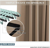 Set van 2 outdoorgordijnen, zonwering & inkijkbescherming, balkongordijn, outdoorgordijn, waterdicht, gordijn met inslagringen, paviljoen en terras, H 243 x B 132 cm, cappuccino