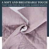 Boutis Spring/Summer Bedspread Two Tone Reversible Star Pattern + 2 Pillow Cases 50 x 70 cm Lightweight Thin Transitional Season Bedspread (Bed 150 cm, 240 x 260 cm)