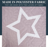 Boutis Spring/Summer Bedspread Two Tone Reversible Star Pattern + 2 Pillow Cases 50 x 70 cm Lightweight Thin Transitional Season Bedspread (Bed 150 cm, 240 x 260 cm)