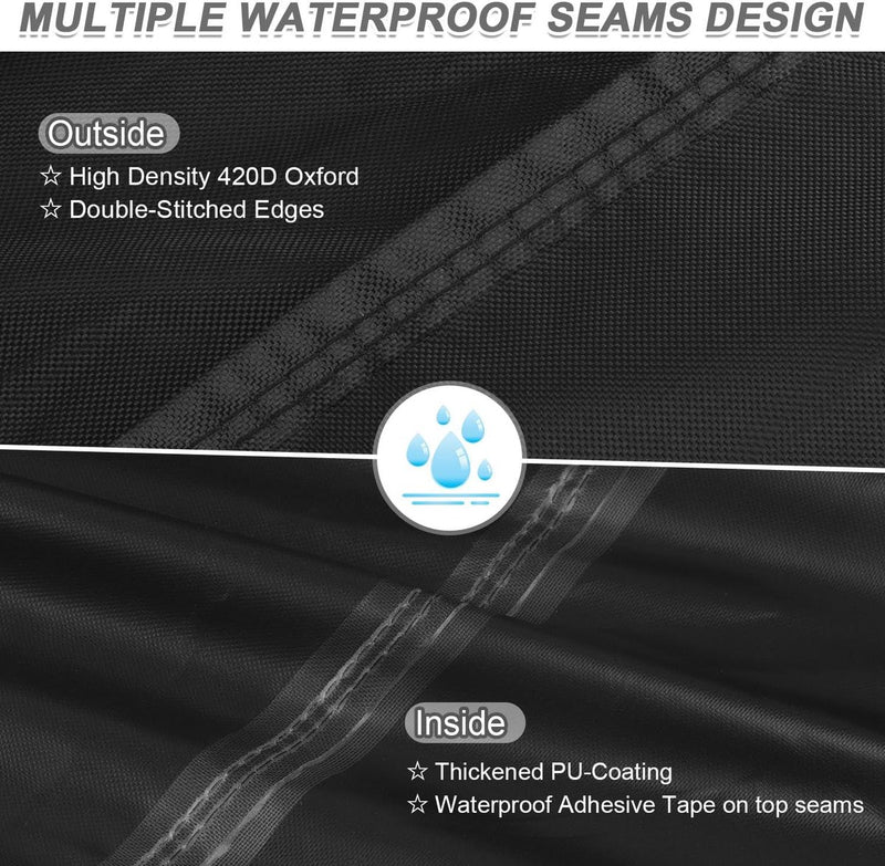 Hoes voor tuinmeubelen, waterdichte beschermhoes, tuinmeubelen, uv-zeildoek voor tuintafels, terrasmeubilair, robuuste 420D Oxford buitenhoes voor meubelsets, 360 x 240