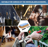 Slijpsteen mes [verbrede grootte], korrel 1000/6000 slijpsteen wetsteen professioneel 2-in-1 dubbelzijdig met aflijnsteen en hoekgeleiding, blauw/wit