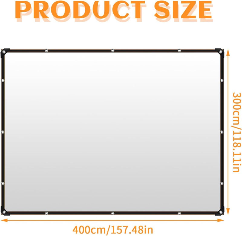 Transparant zeildoek met oogjes, 3 x 4 m waterdicht transparant PVC zeildoek, UV-bestendig weerbestendig beschermend zeildoek stoffen zeildoek voor tuinmeubelen planten kas zwembad