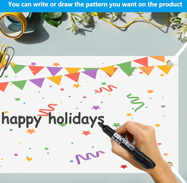 Set van 2 grote blanco banners, witte banners, zelf vormgeven, gepersonaliseerd, blanco lang met oogjes voor verjaardag jeugdwijding, polyester feestbanner met 10 m hangend touw voor feestfeesten, 180