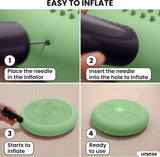 Balzitkussen 33 cm inclusief pomp, noppenkussen, luchtkussen, anti-burst zitkussen, balanskussen, core, rug, fitnesscoördinatie en rugtraining (zenfeel)