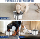 Waterbak Hond Zonder Kwijlen Roestvrij Staal 3L Drinkbak Hond Anti Schlabber Waterbak voor Honden Hondenbak Lekvrij