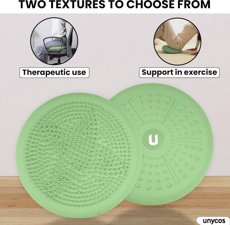 Balzitkussen 33 cm inclusief pomp, noppenkussen, luchtkussen, anti-burst zitkussen, balanskussen, core, rug, fitnesscoördinatie en rugtraining (zenfeel)