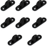 Set van 8 zwarte M5-roestvrij stalen ooghaken om vast te schroeven, duurzame U-vormige wand-/plafondhaken, zwart, rechthoekig, 50 x 15 mm, schroefhaken van roestvrij staal om op te hangen