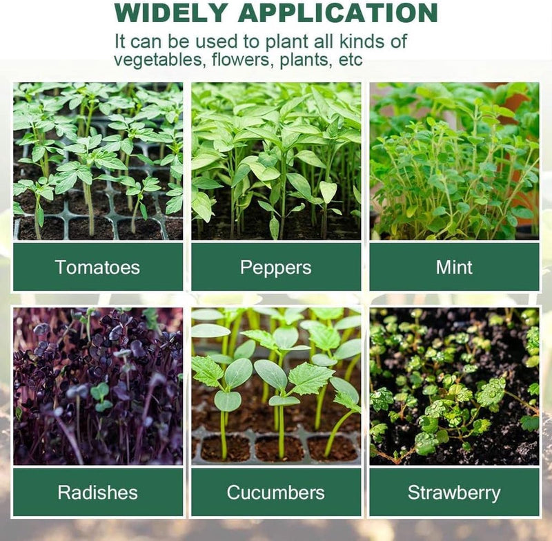 Pakket van 8 binnenkas kweekbox, zaadstartbak 96 cellen, mini broeikasvoortplantingsset, zaailingstartbakken, mini kweekbak voor zaailingplant (groen)