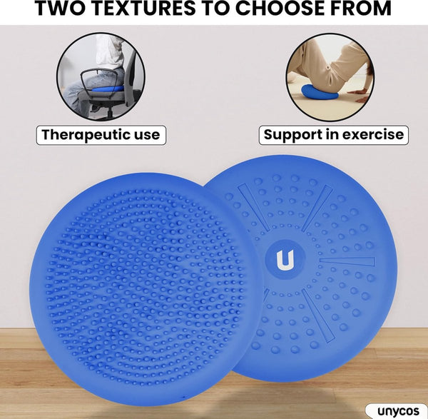 Balzitkussen 33 cm inclusief pomp, noppenkussen, luchtkussen, anti-burst zitkussen, balanskussen, core, rug, fitnesscoördinatie en rugtraining (Zenfeel)