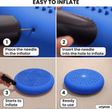 Balzitkussen 33 cm inclusief pomp, noppenkussen, luchtkussen, anti-burst zitkussen, balanskussen, core, rug, fitnesscoördinatie en rugtraining (Zenfeel)