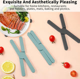 Potonderzetter siliconen set, 4 stuks antislip onderzetters, hittebestendig, opvouwbaar, pannenlappen, opvouwbaar & onderzetters, hete pannenlap voor potten, pannen, schalen, hittebescherming