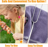 Barbecuespiesjes van roestvrij staal 8 stuks Barbecuevorken Uitschuifbaar roestvrij staal met houten handvat Telescopische marshmallow-kebabspiesjes Barbecuebestek BBQ-stick Broodspiesjes voor