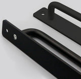 Staldeurgreep 4 stuks 18 cm schuurdeurgrepen schuifdeurgrepen schuifdeurgreep schuifdeurgrepen zwart met schroeven voor kast keukenmeubilair slaapkamer