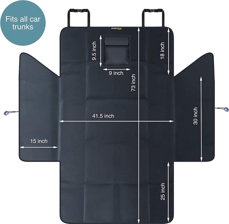 Kofferbakdeken voor honden XXL, kofferbakbescherming voor elke auto, antislip coating, robuuste hondendeken met zijbescherming, 185 x 105 x 36 cm