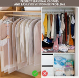 Doorzichtige kledingzakken voor het ophangen van kleding, 40" pakzakken voor kastopslag, stofdichte plastic pakzakken, kledingbeschermingszakken met ritssluiting