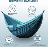 Hangmat outdoor camping hangmatten 2 personen 300 x 200 cm ultralicht draagbaar reishangmat tot 300 kg draagvermogen tuin strand dubbele hangmat parachute nylon ademend hangmat