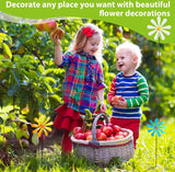 Set van 6 metalen madeliefjes, tuinstekers, kleurrijke bloemensteker, decoratieve tuinpalen, metaal, bloemen, tuindecoratie, bloemenpalen voor tuin, gazon, binnenplaats, outdoor decoratie