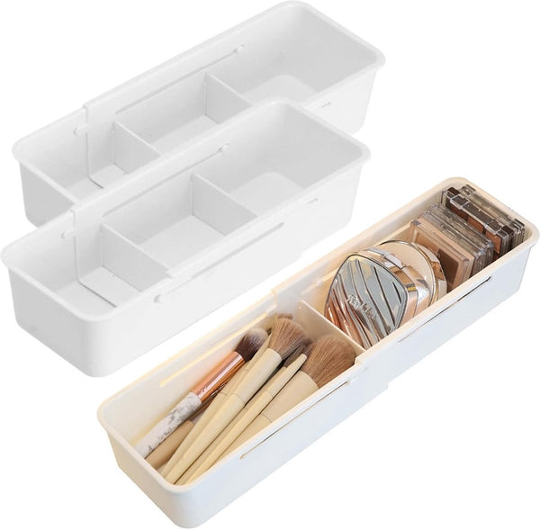 Ladeverdelers, 2 stuks Ladeorganizer Ladeorganizer Ladeverdelers Verstelbare ladeorganizer Kantoorladeverdeler Ladeverdeler Ladeorganizer (wit)