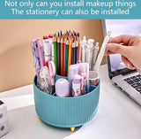 Cosmetica-make-uporganizer, 360 graden draaibare kwastenorganizer, cosmeticarek, multifunctioneel, cosmetica-organizer voor commode, slaapkamer, badkamer (oranje)