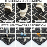 Binnendeurmat Zwart 50 x 80 cm, Waterdichte Deurmat, Vuilvangmat, Antislip Binnendeurmat voor Entree, Hal, Tuin, Binnen, Huisdieren...