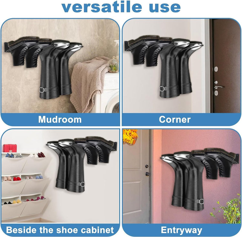 Laarzenhouder, 2 stuks schoenenrek, metalen wandhouder, schoenenrek voor laarzen, cowboyboot-organizer, hoge laarzen voor kast, ingang, outdoor, garage, 41,5 x 23,5 cm