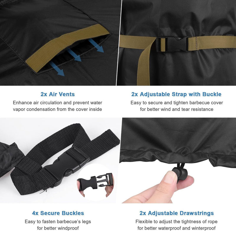 Weerbeschermhoes, grillafdekking, grill, beschermhoes, gasgrill, winterbestendig, waterdicht, uv-bestendig, BBQ-grillafdekking 80 x 70 x 110 cm