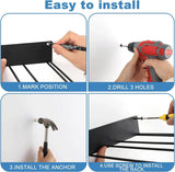 Laarzenhouder, 2 stuks schoenenrek, metalen wandhouder, schoenenrek voor laarzen, cowboyboot-organizer, hoge laarzen voor kast, ingang, outdoor, garage, 41,5 x 23,5 cm