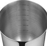 Function Bowls mengkom 1,5 l, met handgreep, roestvrij staal, schaalverdeling, vaatwasmachinebestendig, zilver & Profi Plus roerflits, 27 cm, garde, roestvrij stalen ballen, Cromargan roestvrij