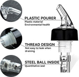 Flessenschenker, 8 stuks, 2 cl, doseerhulp, schenktuit voor flessen met stopfunctie, beschermdeksel, portioneerder, drankdispenser, sterke drank, doseerder, dispenser voor wijn, cocktail,