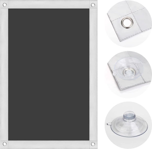 Thermo-rolgordijn, 100% verduistering, zonwering, verduisterend rolgordijn voor dakramen, hittebescherming, zonder boren, met zuignappen, zwart, 57 x 100 cm voor Y45/045