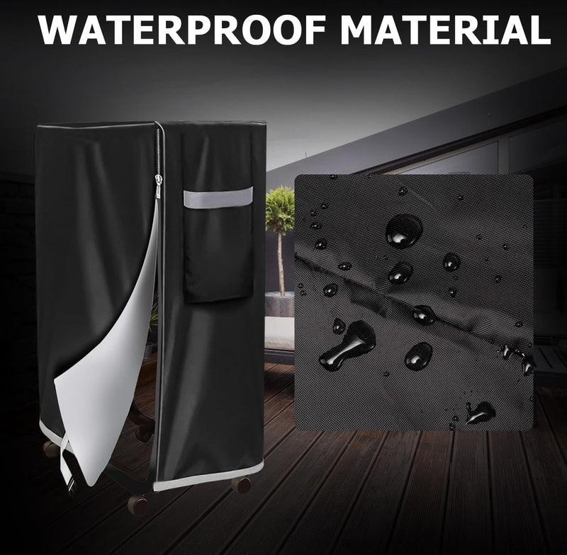 Zwart waterdicht stofdicht klapdekbed: opbergtas voor logeerbedden, multifunctionele bescherming tegen bed, multifunctionele afdekking (114 x 99 x 38 cm)