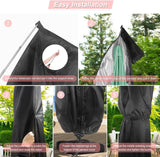 Parasolbeschermhoes, grote vrijdragende parasolhoes met paal, beschermhoes voor parasols, 4-5 m vrijdragende parasolhoes, waterdicht, winddicht, sneeuwbestendig en uv-bestendig, 280 x 40/81/50 cm