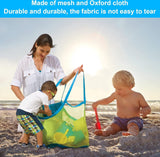 Set van 2 Mesh Bag Zandspeelgoedzak Grote Mesh Strandtas Opvouwbare Herbruikbare Mesh Strandtas Nette Tas voor Strand Waterspeelgoed Familievakantie