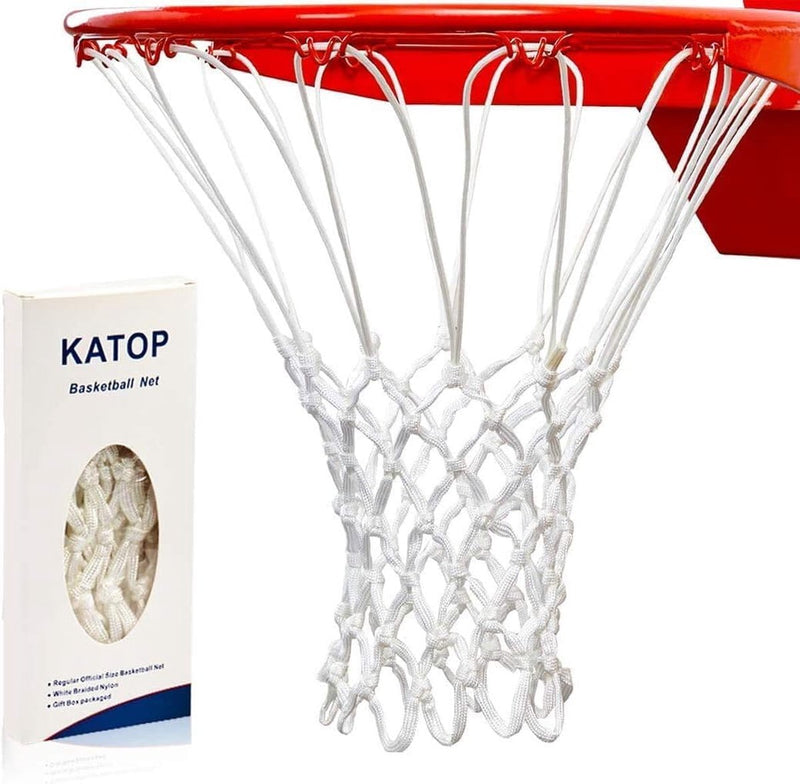 Premium kwaliteit, professionele, robuuste vervanging van basketbalnet – anti-zweep voor alle weersomstandigheden, geschikt voor standaard binnen- of buitenvelgen met 12 lussen, 12 lussen