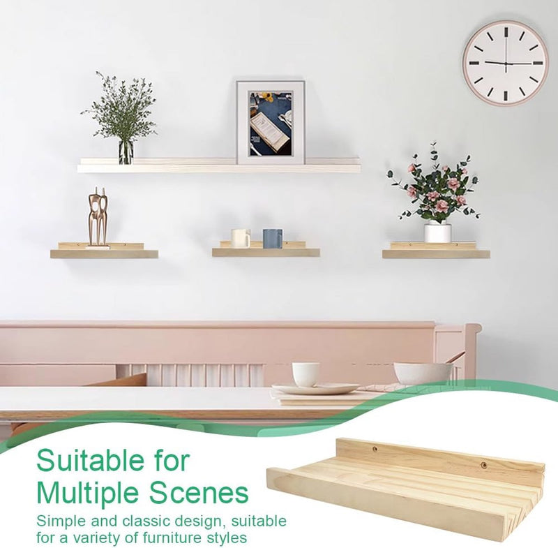 Wandplank, 30 cm, fotolijst, hout, wandplank, massief, zwevend rek, hangplank, houtnerf, kruidenrek, boekenplank, rustieke houten planken met lip, voor slaapkamer, woonkamer, badkamer