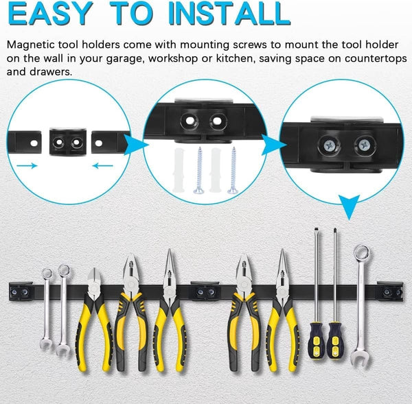 5 stuks gereedschapsset magneetstrips, 40 cm, sterke magneetrail, magnetische gereedschapshouder, wand, magneet, gereedschaphouder voor garage, gereedschap, organisatie