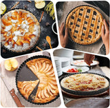 Taartvorm met hefbodem - Quichevorm - Taartbodem - Gegolfde bakvorm voor taarten - Koolstofstaal - Antiaanbaklaag - 26 cm