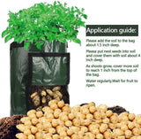 Aardappelkweekzak, 35 x 45 cm, duurzame stof, 10 liter plantenpotten met klep en handvat, 55 liter, 2 stuks