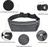Heuptas voor dames en heren, platte heuptas, voor reizen, sport, RFID-bescherming, waterdicht, joggen, fietsen, reizen, hardlopen, grijs, een grotere opbergruimte aan te bieden