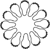 24 stuks douchegordijnhaken roestvrij staal gepolijst chroom douchegordijnringen zwart