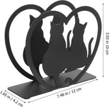 Verticale IJzeren KattenServethouder Vrijstaande Zakdoekdispenser Dierlijk Schaduw Servethouder Metalen Servethouder Organizer Voor Thuis Keuken Restaurant Picknick