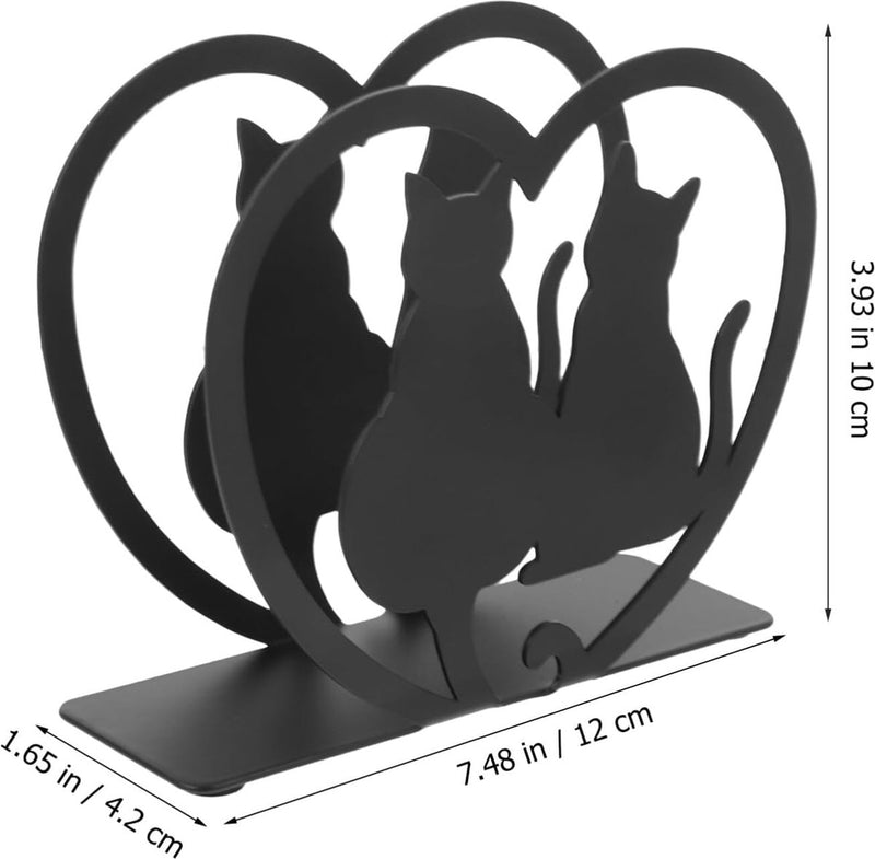 Verticale IJzeren KattenServethouder Vrijstaande Zakdoekdispenser Dierlijk Schaduw Servethouder Metalen Servethouder Organizer Voor Thuis Keuken Restaurant Picknick
