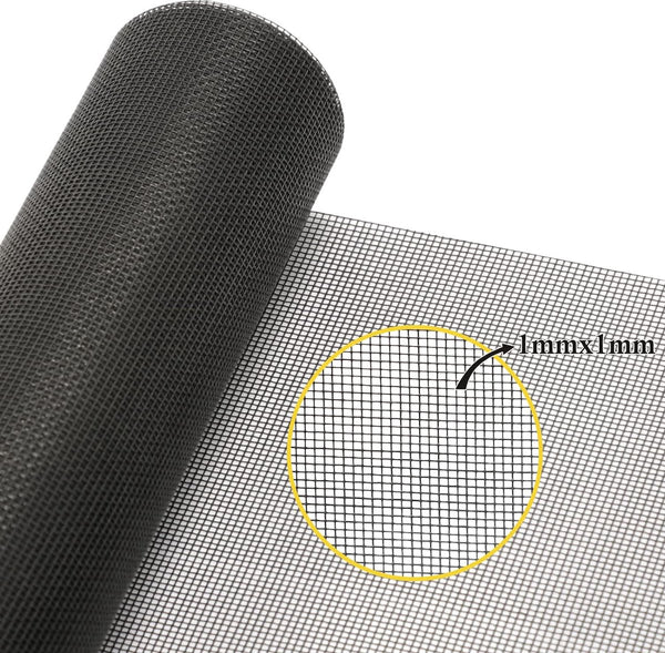 Vliegengaas, 120 x 120 cm, doe-het-zelf vliegengaas, insectenbescherming, van hoogwaardige materialen, op maat te snijden en fijnmazig, voor balkondeur, woonkamer, terrasdeur, 3 stuks, grijs