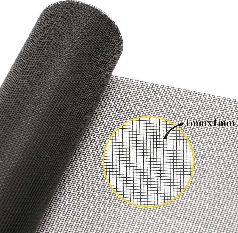 Vliegengaas, 120 x 120 cm, doe-het-zelf vliegengaas, insectenbescherming, van hoogwaardige materialen, op maat te snijden en fijnmazig, voor balkondeur, woonkamer, terrasdeur, 3 stuks, grijs