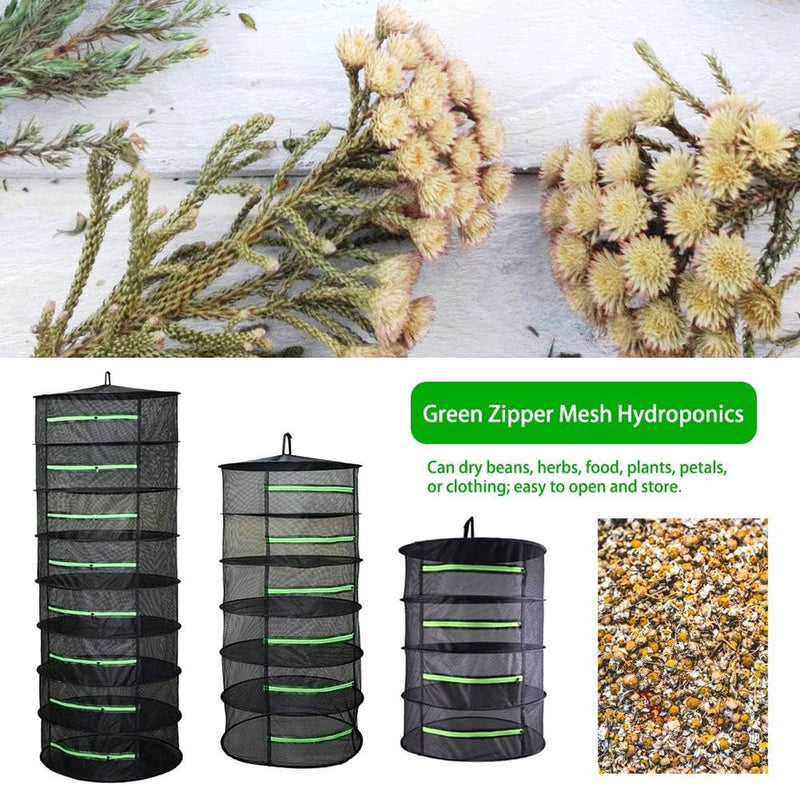 Droognet voor kruiden, 6-laags kruidendroogrek voor planten, met ritssluiting, inklapbaar ophangen, geschikt voor gedroogde bloemen, vis, vlees, kruiden, vruchten om te drogen kleding.