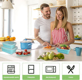 4 stuks opvouwbare siliconen vershouddozen met deksel, luchtdicht, draagbare bento box, plat, stapelbaar om ruimte te besparen, lunchbox, vouwkom voor koelkast, magnetron, vaatwasser