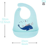 Babyslabbetjes, siliconen, waterdicht, 3 stuks, waterdicht, met 6 verstelbare toetsen, uniseks, om te spenen, BPA-vrij, eenvoudige reiniging, vaatwasmachinebestendig