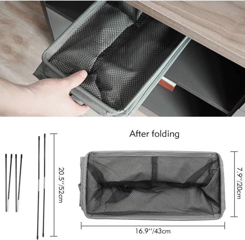 Smalle wasmand, opvouwbaar, met wieltjes, wasverzamelaar, klein op Oxford-stof, wasmanden met handvat, wasbox, vuilwasbak, laundry organizer, grijs, 20 x 39 x 59 cm